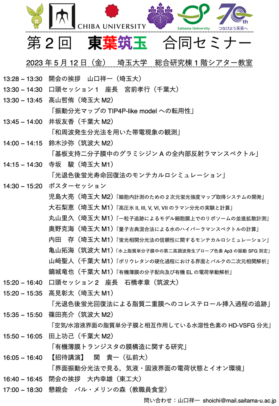 東葉筑玉合同セミナー | Yamaguchi·Otosu Lab, Dept of Appl 東葉筑玉合同セミナー | Yamaguchi·Otosu Lab, Dept of Appl